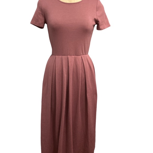 Promesa Dresses & Skirts - Modest Comfy Dusty Pink Fit and Flare Midi Dress Small